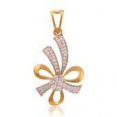 Beautifully Crafted Diamond Pendant Set with Matching Earrings in 18k gold with Certified Diamonds - PD1447P